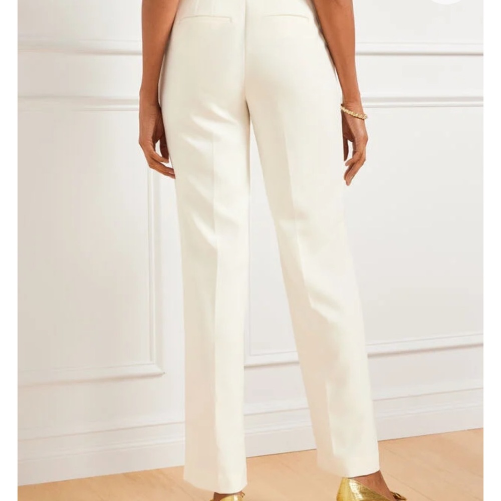 Talbots Pure Silk Winter White Tailored Trousers Sz 18